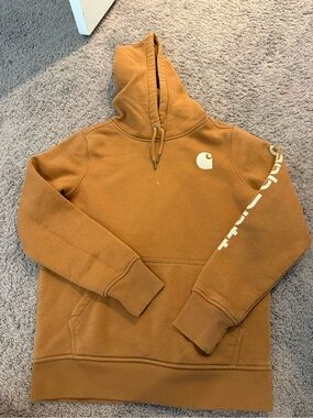 Carhartt Brown/Tan Logo Hooded Sweatshirt